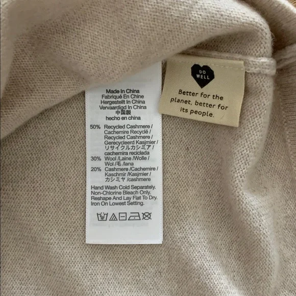 Madewell Cream Cashmere Sweater Crop Tank Top XS - Picture 4 of 7